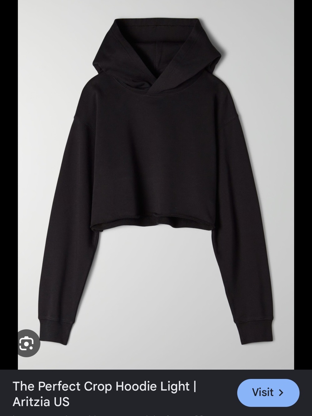 Aritzia Black Cropped Hoodie